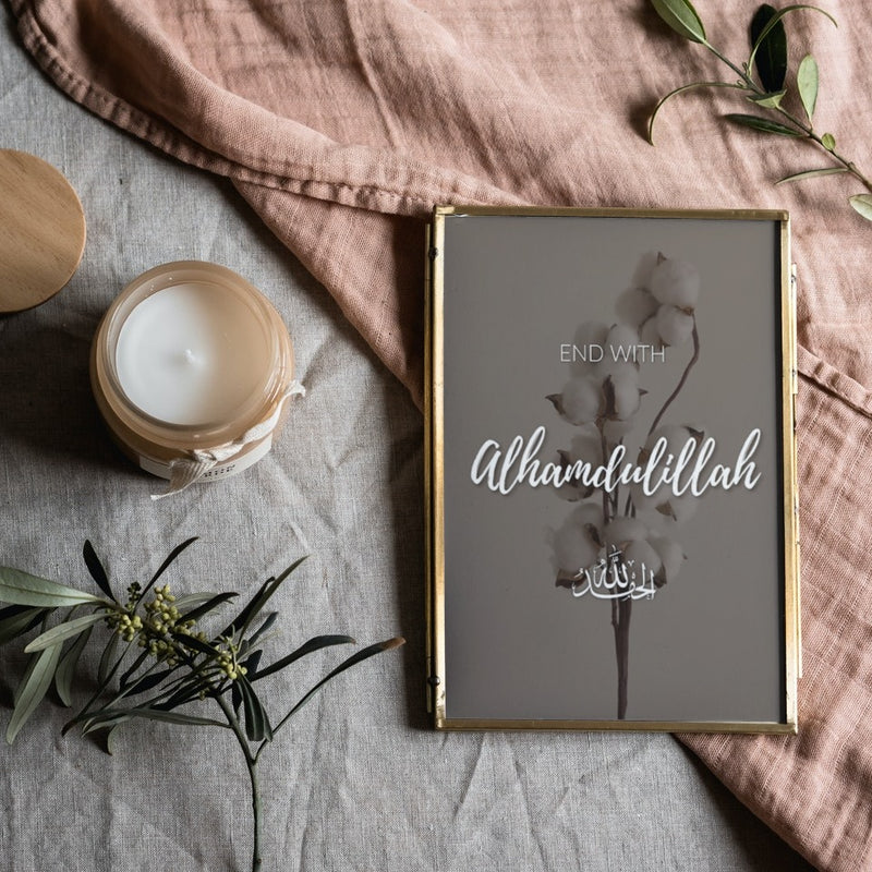 Cotton 'End With Alhamdulillah' Poster