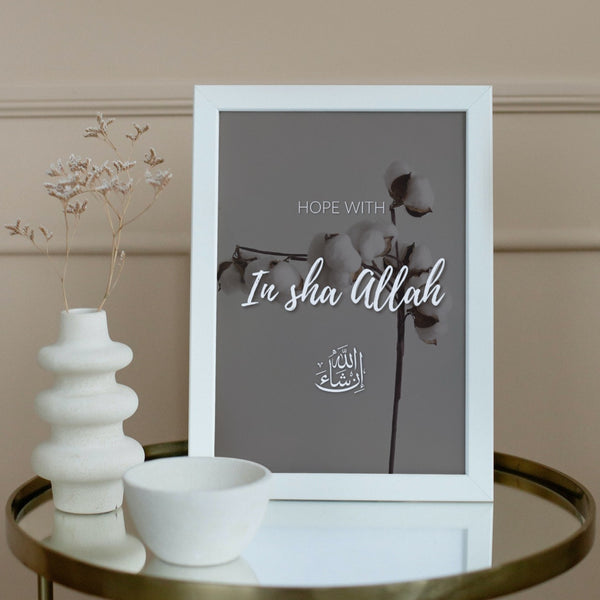 Cotton 'Hope With In Sha Allah' Poster
