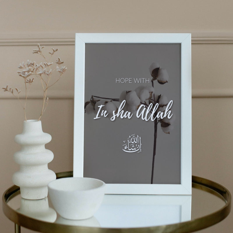 Poster in cotone "Speranza con In sha Allah".