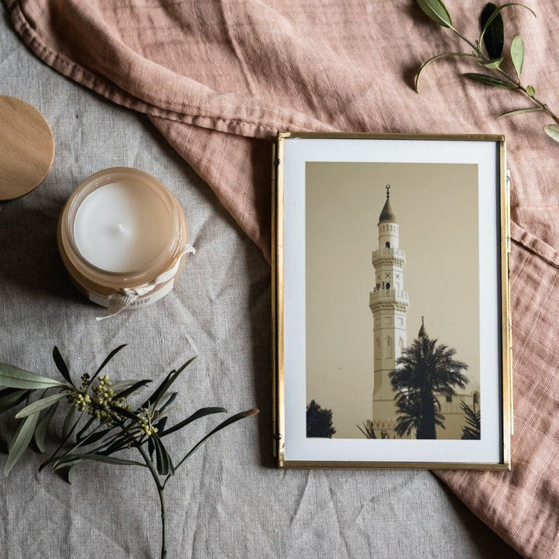 Madina Masjid Quba Minaret Saudi Arabia Prophet Mosque Islam Islamic Premium Poster Sepia Salam Artworks