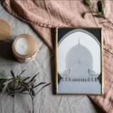 Moschee Mosque Sheikh Zayed Abu Dhabi UAE Premium Poster Arc Salam ArtworksGolden Frame