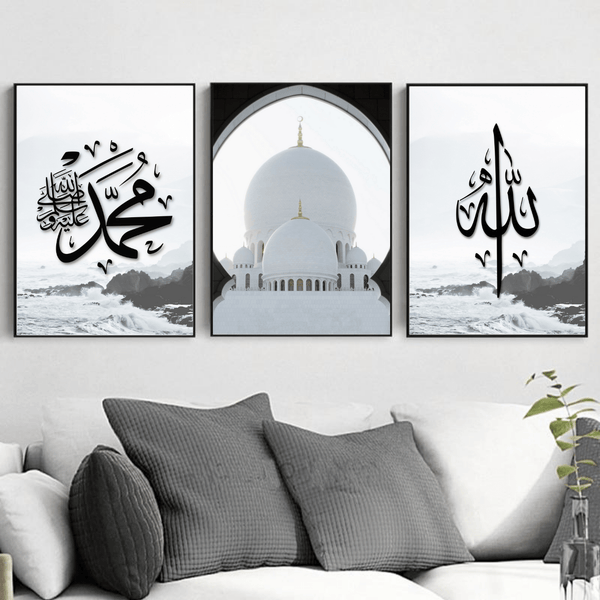 Triplet 'Allah & Muhammad' Rock Coast Poster Set