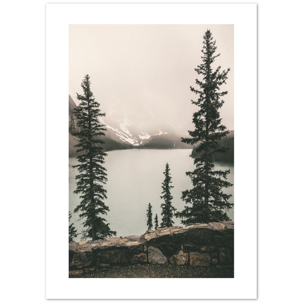 Mountain Lake 'Sepia' Poster