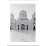Moschee Mosque Sheikh Zayed Monochrome Poster Abu Dhabi UAE Premium Poster Salam Artworks