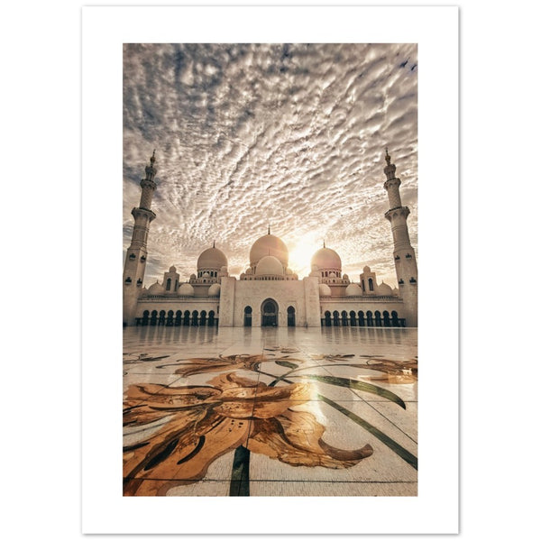 Moschee Mosque Sheikh Zayed Abu Dhabi UAE Islam Islamic Premium Poster Sepia Salam Artworks