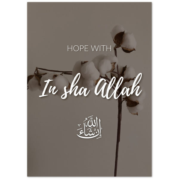 Cartel de algodón 'esperanza con en sha allah'