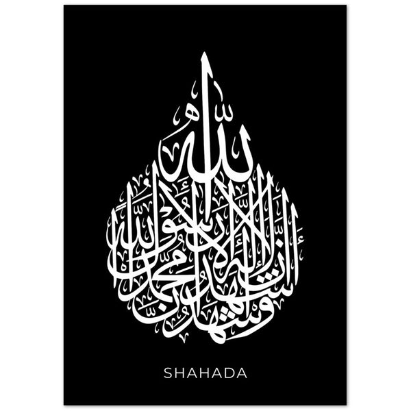 Kalligraphie 'Shahada' Title Black Poster