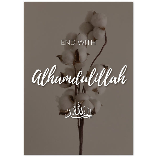 Coton 'fin avec affiche d'Alhamdulillah'