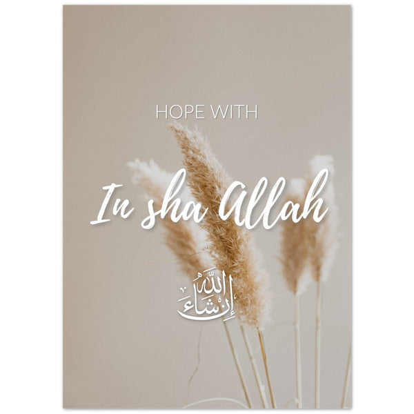 Pampasgras 'Hope avec à Sha Allah' Affiche