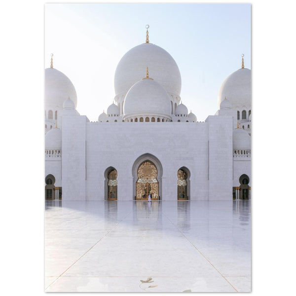 Cartel de la cúpula triple de la mezquita 'Sheikh Zayed'