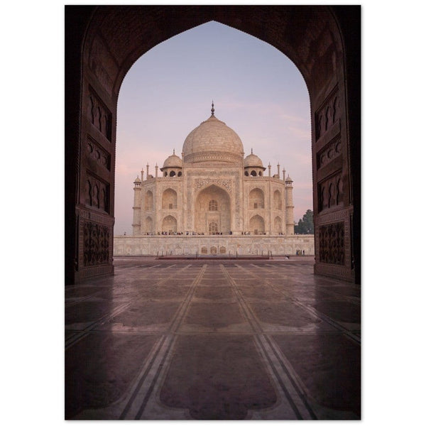 Cartel del arco del monumento 'Taj Mahal'